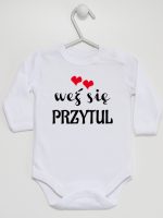 weż się przytul body z długim rękawem kolor biały 209