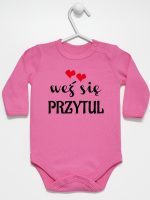 weż się przytul body z długim rękawem kolor ciemny różowy 209