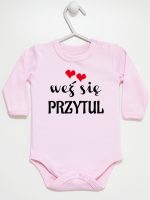 weż się przytul body z długim rękawem kolor różowy 209