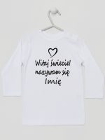 witaj świecie nazywam się z imieniem koszulka z długim rękawem kolor biały 119