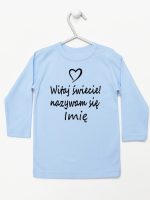 witaj świecie nazywam się z imieniem koszulka z długim rękawem kolor błękitny 119