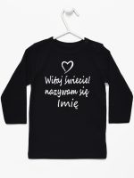 witaj świecie nazywam się z imieniem koszulka z długim rękawem kolor czarny 119