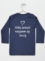 witaj świecie nazywam się z imieniem koszulka z długim rękawem kolor granatowy 119