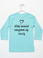 witaj świecie nazywam się z imieniem koszulka z długim rękawem kolor miętowy 119