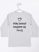 witaj świecie nazywam się z imieniem koszulka z długim rękawem kolor szary 119