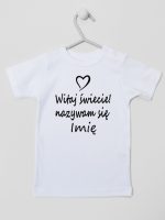 witaj świecie nazywam się z imieniem koszulka z krótkim rękawem kolor biały 119