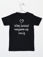 witaj świecie nazywam się z imieniem koszulka z krótkim rękawem kolor czarny 119