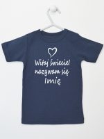 witaj świecie nazywam się z imieniem koszulka z krótkim rękawem kolor granatowy 119