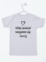 witaj świecie nazywam się z imieniem koszulka z krótkim rękawem kolor szary 119