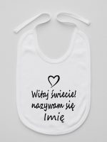 witaj świecie nazywam się z imieniem śliniak niemowlęcy kolor biały 119