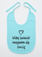 witaj świecie nazywam się z imieniem śliniak niemowlęcy kolor miętowy 119