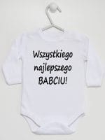 wszystkiego najlepszego babciu body z długim rękawem kolor biały 046