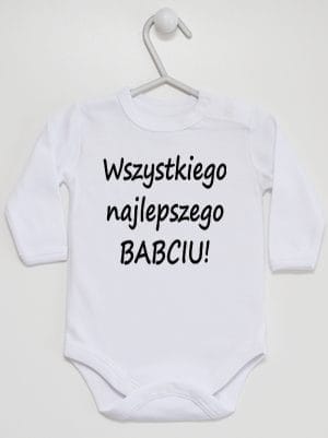 wszystkiego najlepszego babciu body z długim rękawem kolor biały 046