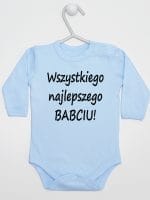 wszystkiego najlepszego babciu body z długim rękawem kolor błękitny 046