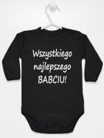 wszystkiego najlepszego babciu body z długim rękawem kolor czarny 046