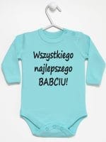 wszystkiego najlepszego babciu body z długim rękawem kolor miętowy 046