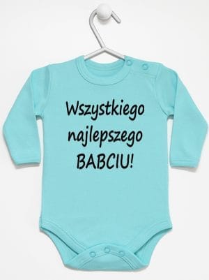 wszystkiego najlepszego babciu body z długim rękawem kolor miętowy 046