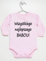 wszystkiego najlepszego babciu body z długim rękawem kolor różowy 046