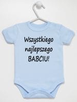 wszystkiego najlepszego babciu body z krótkim rękawem kolor błękitny 046