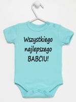 wszystkiego najlepszego babciu body z krótkim rękawem kolor miętowy 046