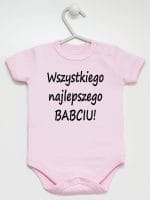 wszystkiego najlepszego babciu body z krótkim rękawem kolor różowy 046