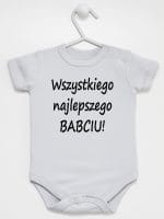 wszystkiego najlepszego babciu body z krótkim rękawem kolor szary 046