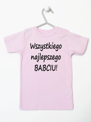 wszystkiego najlepszego babciu koszulka z krótkim rękawem kolor różowy 046