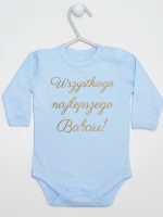 wszystkiego najlepszego babciu nadruk złoty body z długim rękawem kolor błękitny 180