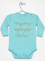 wszystkiego najlepszego babciu nadruk złoty body z długim rękawem kolor miętowy 180