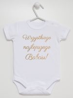 wszystkiego najlepszego babciu nadruk złoty body z krótkim rękawem kolor biały 180