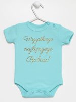 wszystkiego najlepszego babciu nadruk złoty body z krótkim rękawem kolor miętowy 180