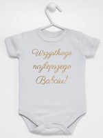 wszystkiego najlepszego babciu nadruk złoty body z krótkim rękawem kolor szary 180