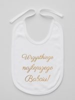 wszystkiego najlepszego babciu nadruk złoty śliniak niemowlęcy kolor biały 180