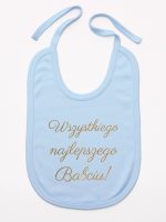 wszystkiego najlepszego babciu nadruk złoty śliniak niemowlęcy kolor błękitny 180