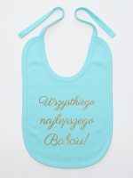 wszystkiego najlepszego babciu nadruk złoty śliniak niemowlęcy kolor miętowy 180