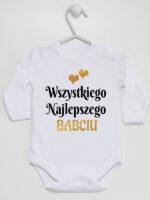 wszystkiego najlepszego babciu z sercami body z długim rękawem kolor biały 254