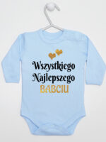 wszystkiego najlepszego babciu z sercami body z długim rękawem kolor błękitny 254
