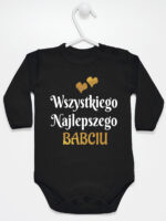 wszystkiego najlepszego babciu z sercami body z długim rękawem kolor czarny 254