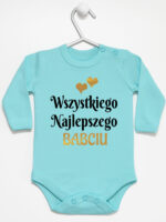 wszystkiego najlepszego babciu z sercami body z długim rękawem kolor miętowy 254