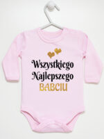 wszystkiego najlepszego babciu z sercami body z długim rękawem kolor różowy 254