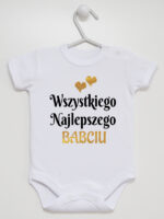 wszystkiego najlepszego babciu z sercami body z krótkim rękawem kolor biały 254