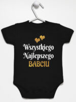 wszystkiego najlepszego babciu z sercami body z krótkim rękawem kolor czarny 254