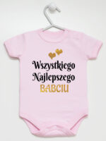 wszystkiego najlepszego babciu z sercami body z krótkim rękawem kolor różowy 254