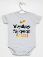 wszystkiego najlepszego babciu z sercami body z krótkim rękawem kolor szary 254