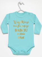 wszystkiego najlepszego babciu z własnym tekstem body z długim rękawem kolor miętowy 203