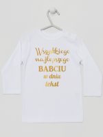 wszystkiego najlepszego babciu z własnym tekstem koszulka z długim rękawem kolor biały 203