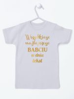 wszystkiego najlepszego babciu z własnym tekstem koszulka z krótkim rękawem kolor szary 203