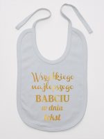 wszystkiego najlepszego babciu z własnym tekstem śliniak niemowlęcy kolor szary 203