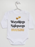 wszystkiego najlepszego braciszku z sercami body z długim rękawem kolor biały 256