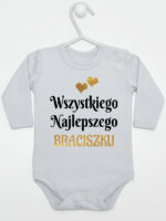 wszystkiego najlepszego braciszku z sercami body z długim rękawem kolor szary 256